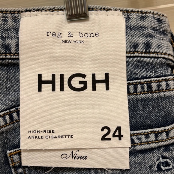 47. rag & bone Nina High-Rise Ankle Cigarette Jeans in Calypso, Size 24 - Picture 11 of 17